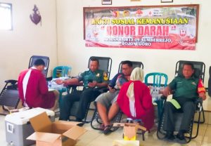 Koramil Sumberrejo Bojonegoro Gelar Bakti Sosial Donor Darah, 32 Kantong Darah Terkumpul