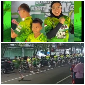 Satgas Progib ikuti acara Pemkab, Pelari Night Run 2025 Tahun ke 3 di Bondowoso