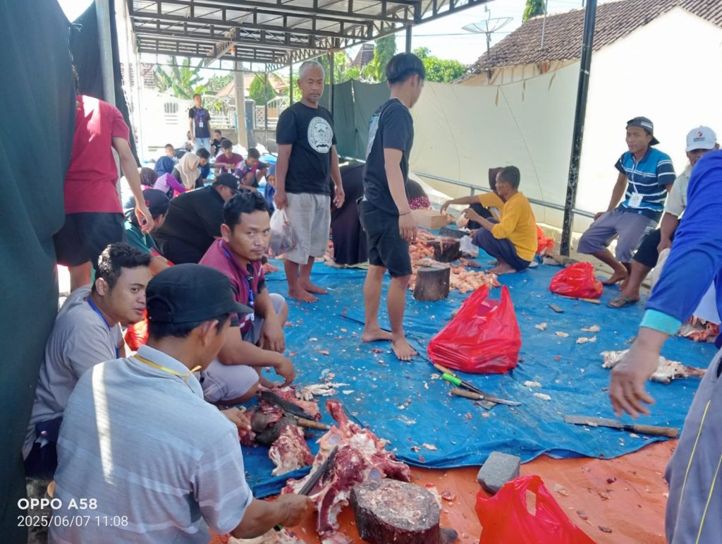 Panitia Masjid Besar Darussalam Tambakrejo, ibadah kurban dengan penuh keikhlasan dan tanggung jawab.