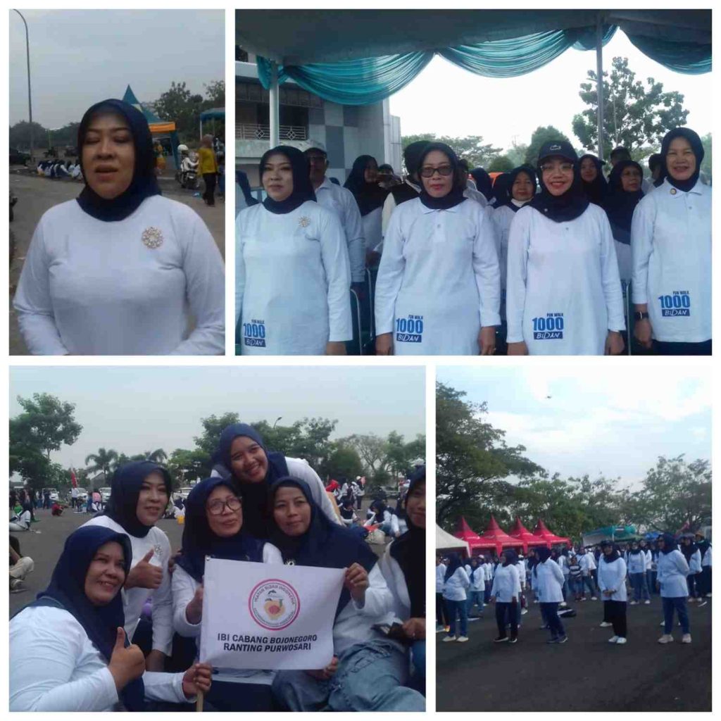 Ketua Pengurus IBI Bojonegoro Bdn. Jamilatul Qomariyah, S. ST., M.Kes. senam BBM agar hidup sehat.