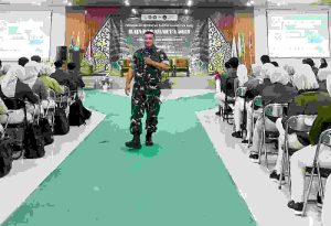 Penguatan Bela Negara, Bati Tuud Koramil Dander bekali Ratusan Mahasiswa STIKes Rajekwesi Bojonegoro dengan Wasbang